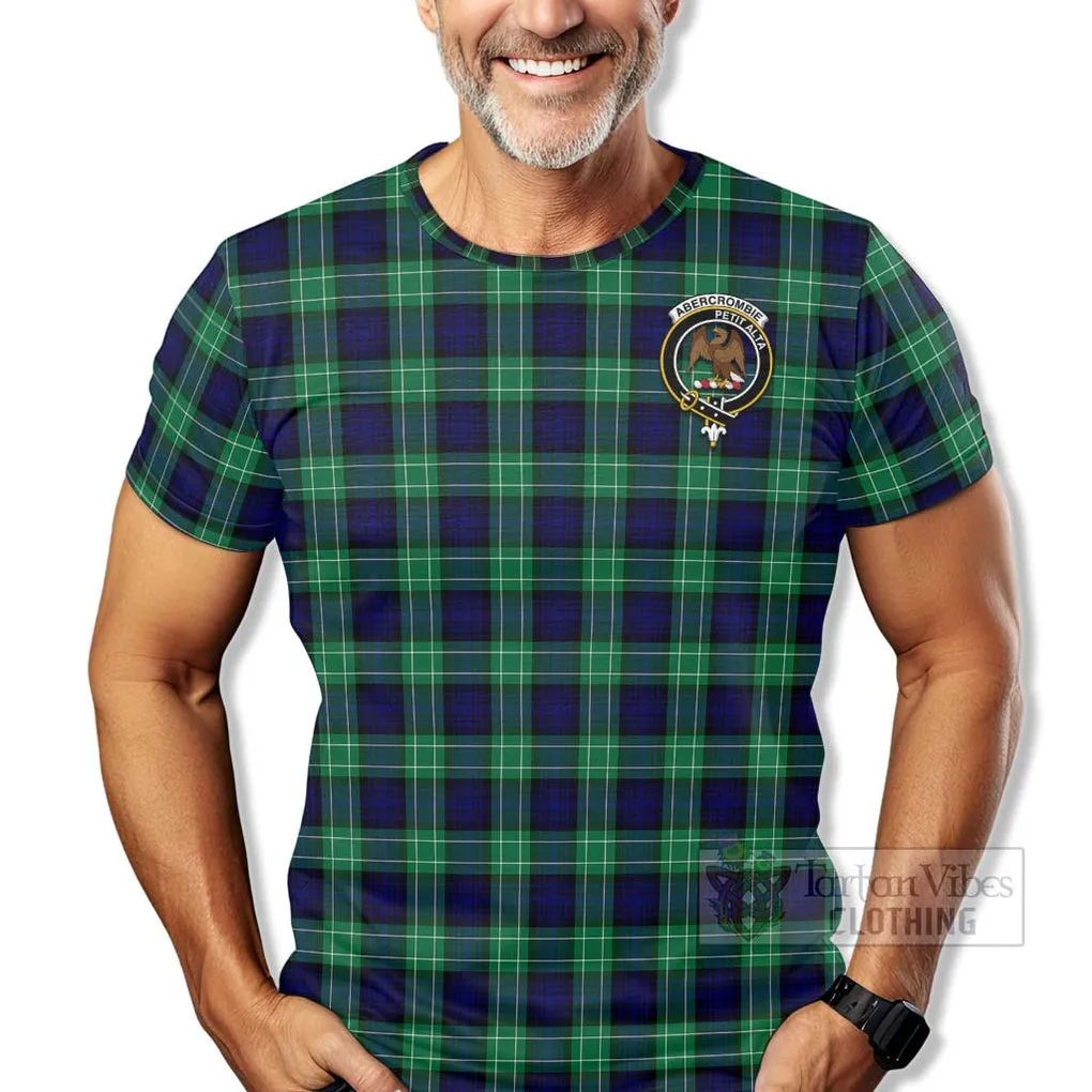 Abercrombie Tartan T-Shirt with Family Crest Celtic Skull Style