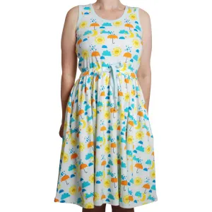 Adult's Sun And Rain Sleeveless Dress With Gathered Skirt
