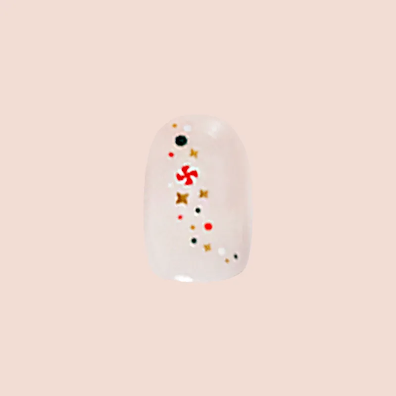 All Out Christmas Minimalist - Press-On | Extra Short | Round
