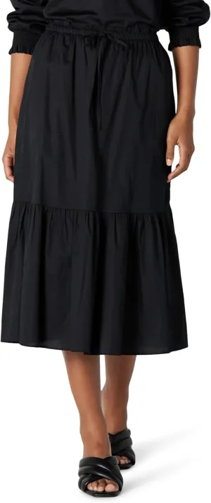 Amazon Essentials Women's Mid-Rise A-line Cotton Sateen Tiered Midi Skirt (Top Sold Separately)