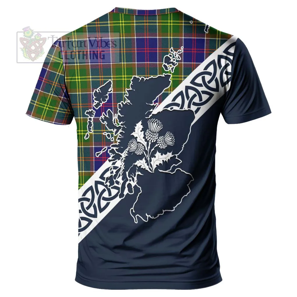 Arnott Tartan T-Shirt Featuring Thistle and Scotland Map