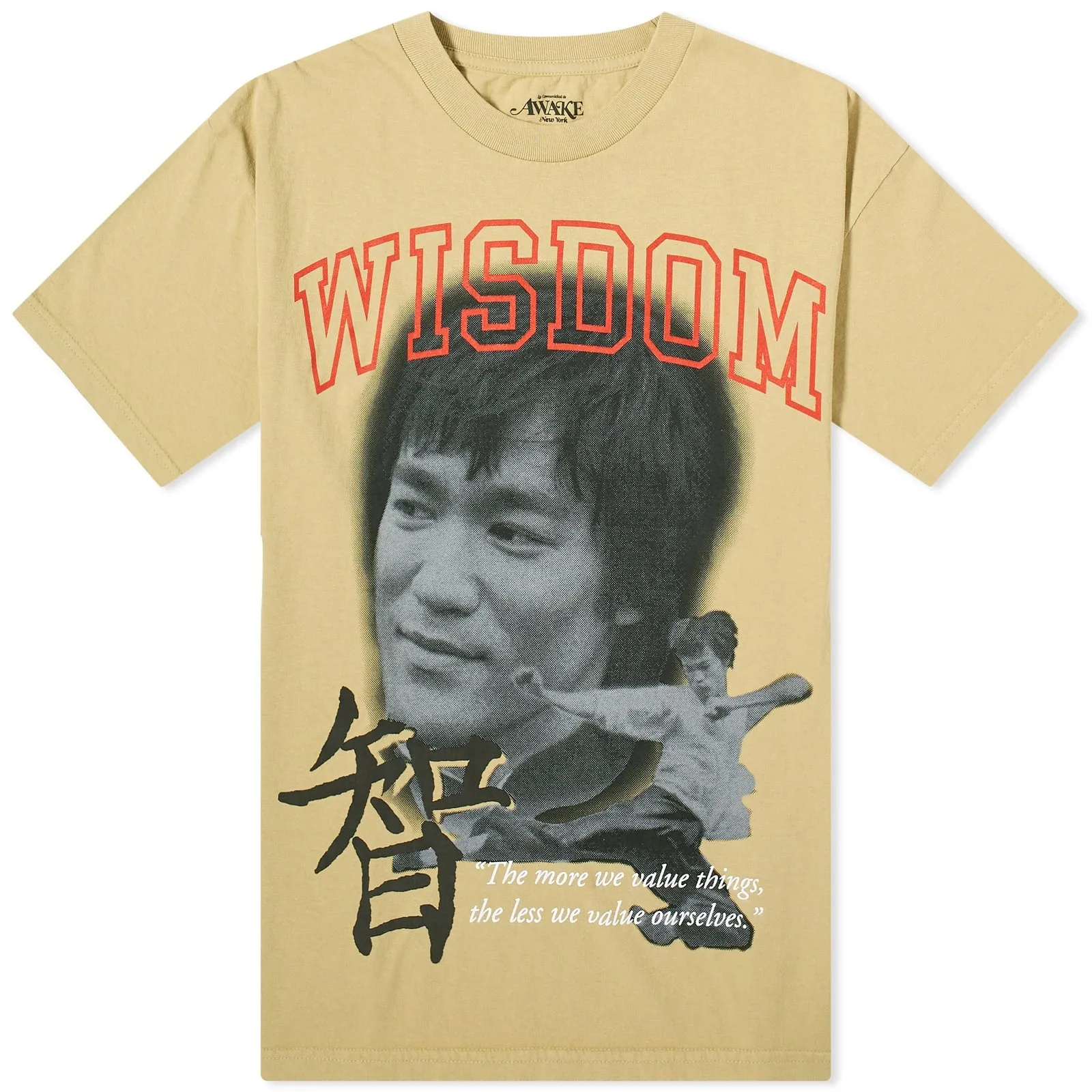 Awake Ny Bruce Lee T-shirt, khaki