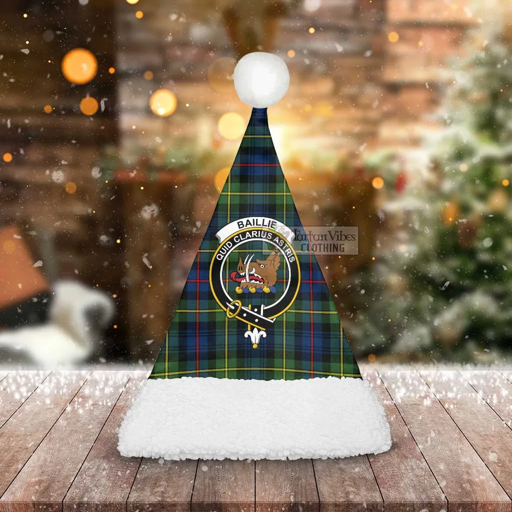 Baillie (Bailey) Tartan Christmas Santa Hats with Family Crest