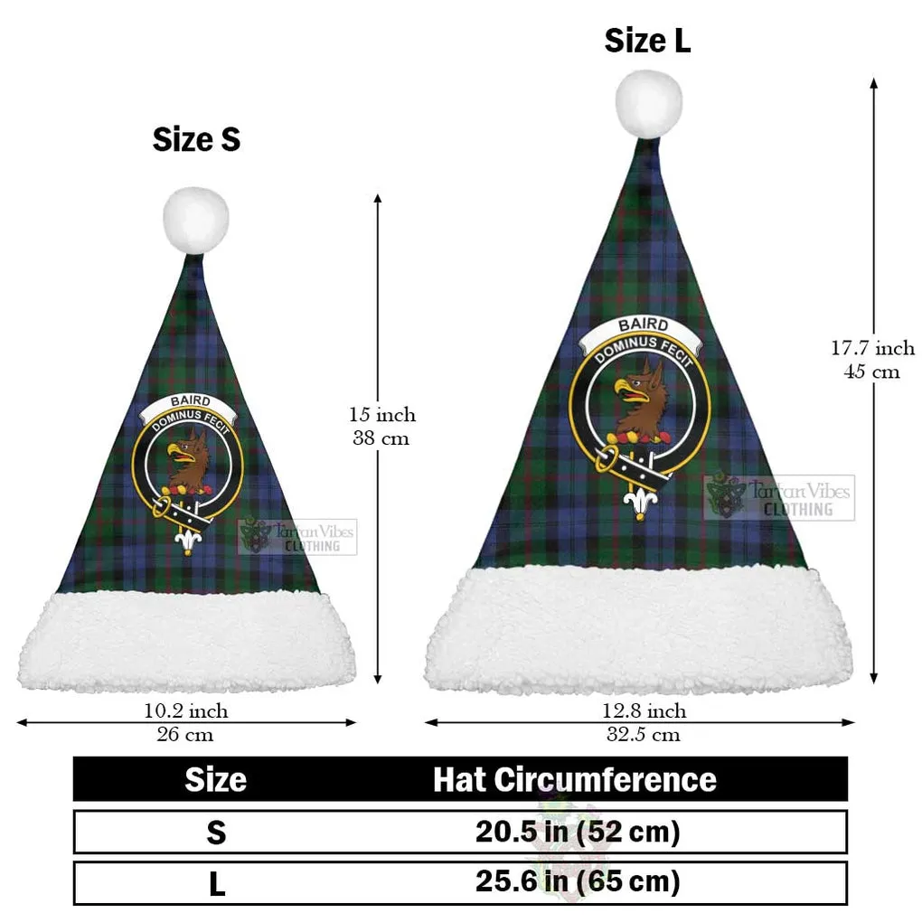 Baird Tartan Christmas Santa Hats with Family Crest