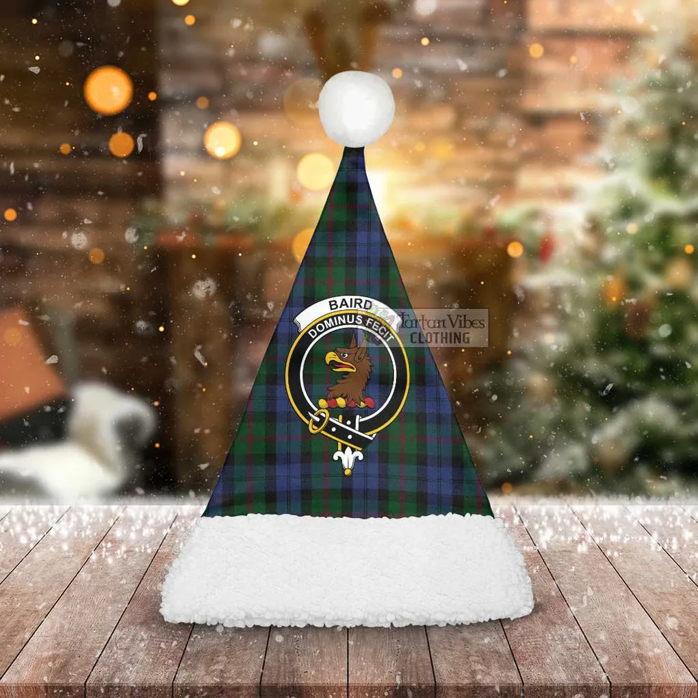 Baird Tartan Christmas Santa Hats with Family Crest
