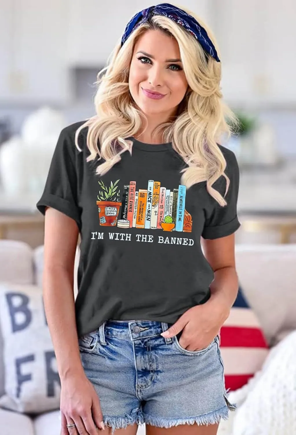Banned Books Shirts for Women Reading Tshirts Gifts for Teacher Bookworm Readers Librarian Bibliophile Tee Tops S-XXL