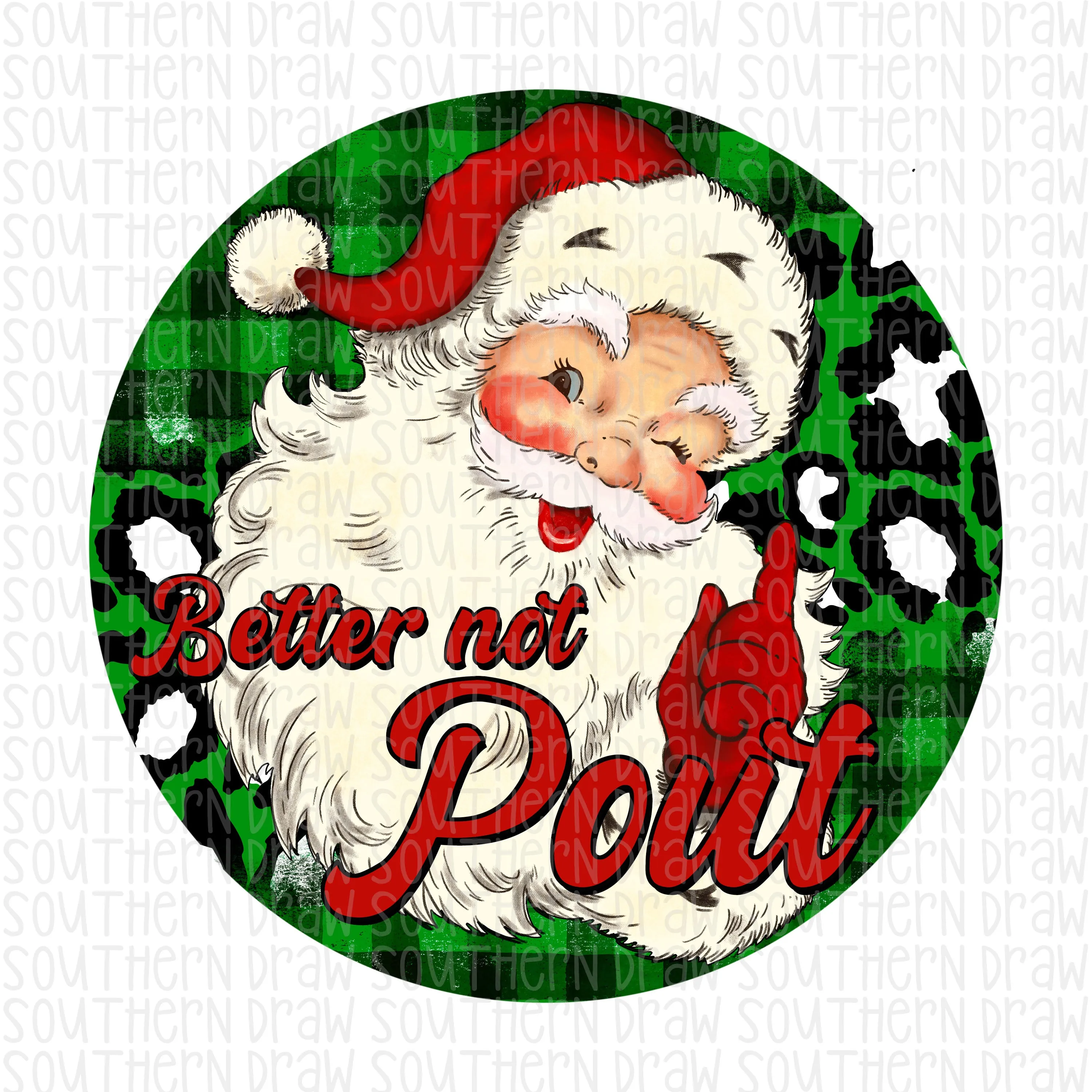 Better Not Pout Vintage Santa