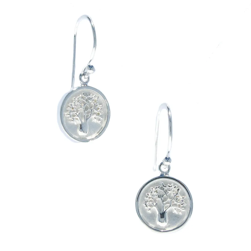 Boab Tree Solid Silver Hook Earrings