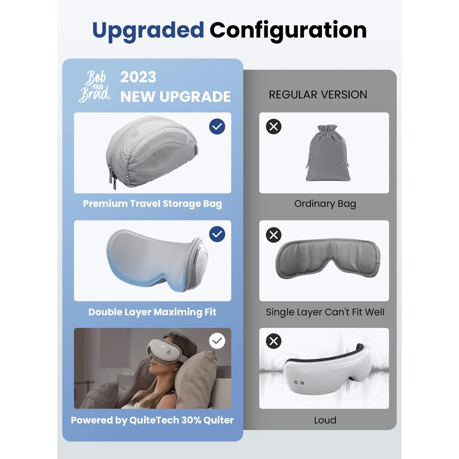 BOB AND BRAD Eye Massager EyeOasis 2 Heated Eye Massager for Migraines with Compression and Music Rechargeable Smart Eye Mask Massager Reduce Eye Strain Dry Eye Improve Sleep