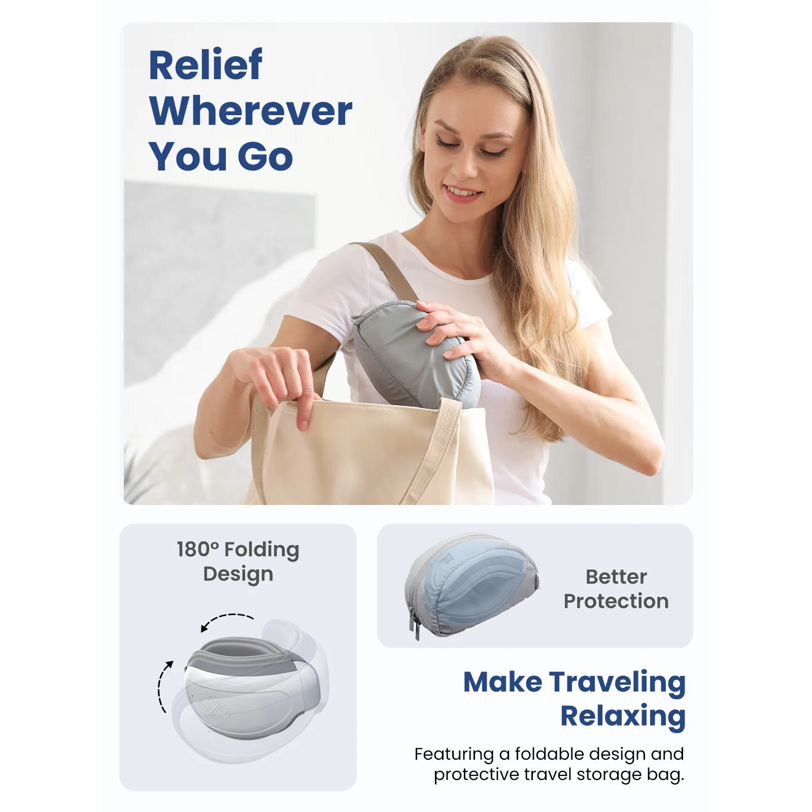 BOB AND BRAD Eye Massager EyeOasis 2 Heated Eye Massager for Migraines with Compression and Music Rechargeable Smart Eye Mask Massager Reduce Eye Strain Dry Eye Improve Sleep
