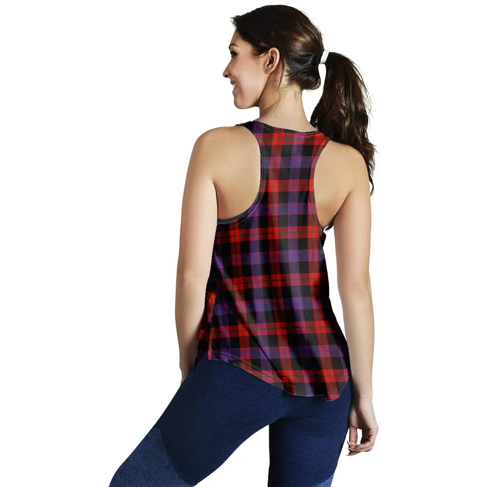 Broun Modern Tartan Women Racerback Tanks