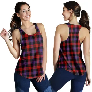Broun Modern Tartan Women Racerback Tanks