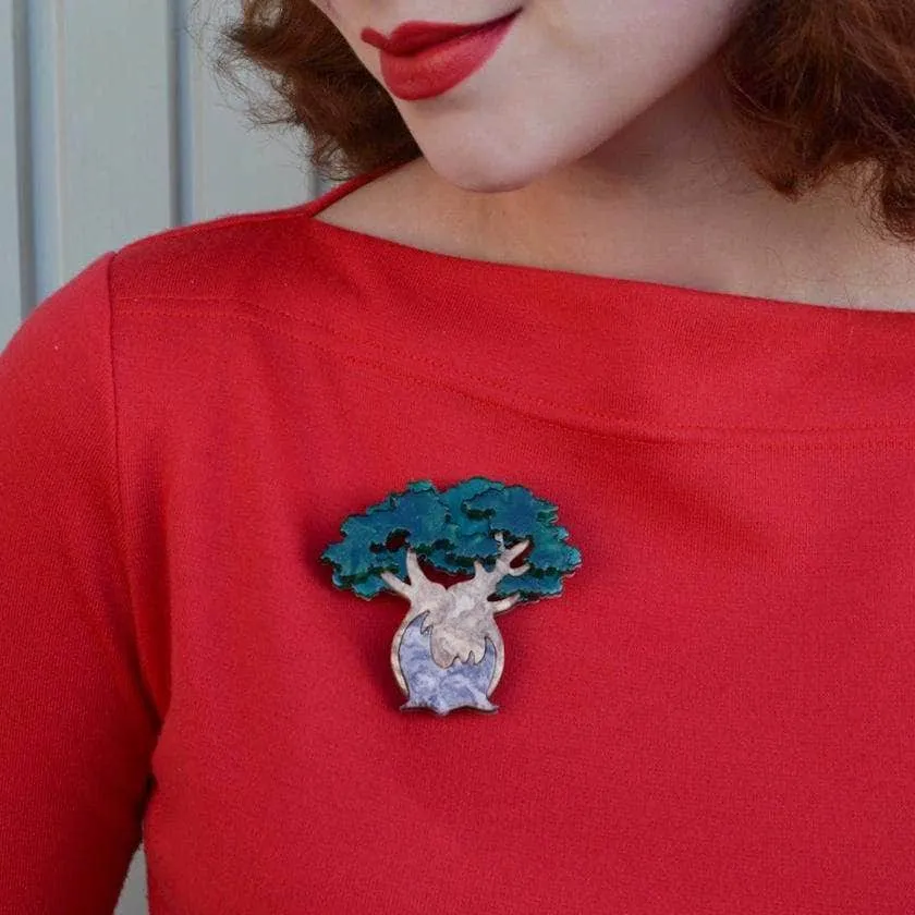 Bulbous Baobab Tree Brooch