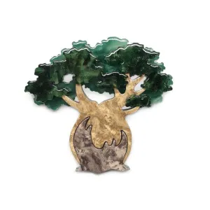 Bulbous Baobab Tree Brooch