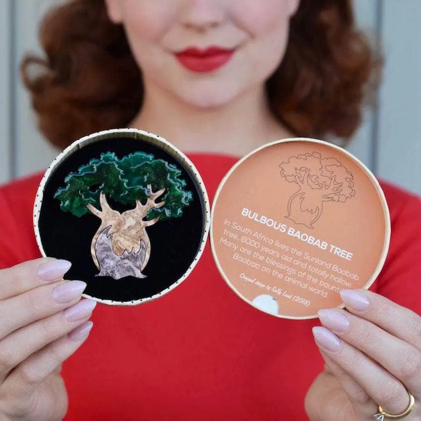 Bulbous Baobab Tree Brooch