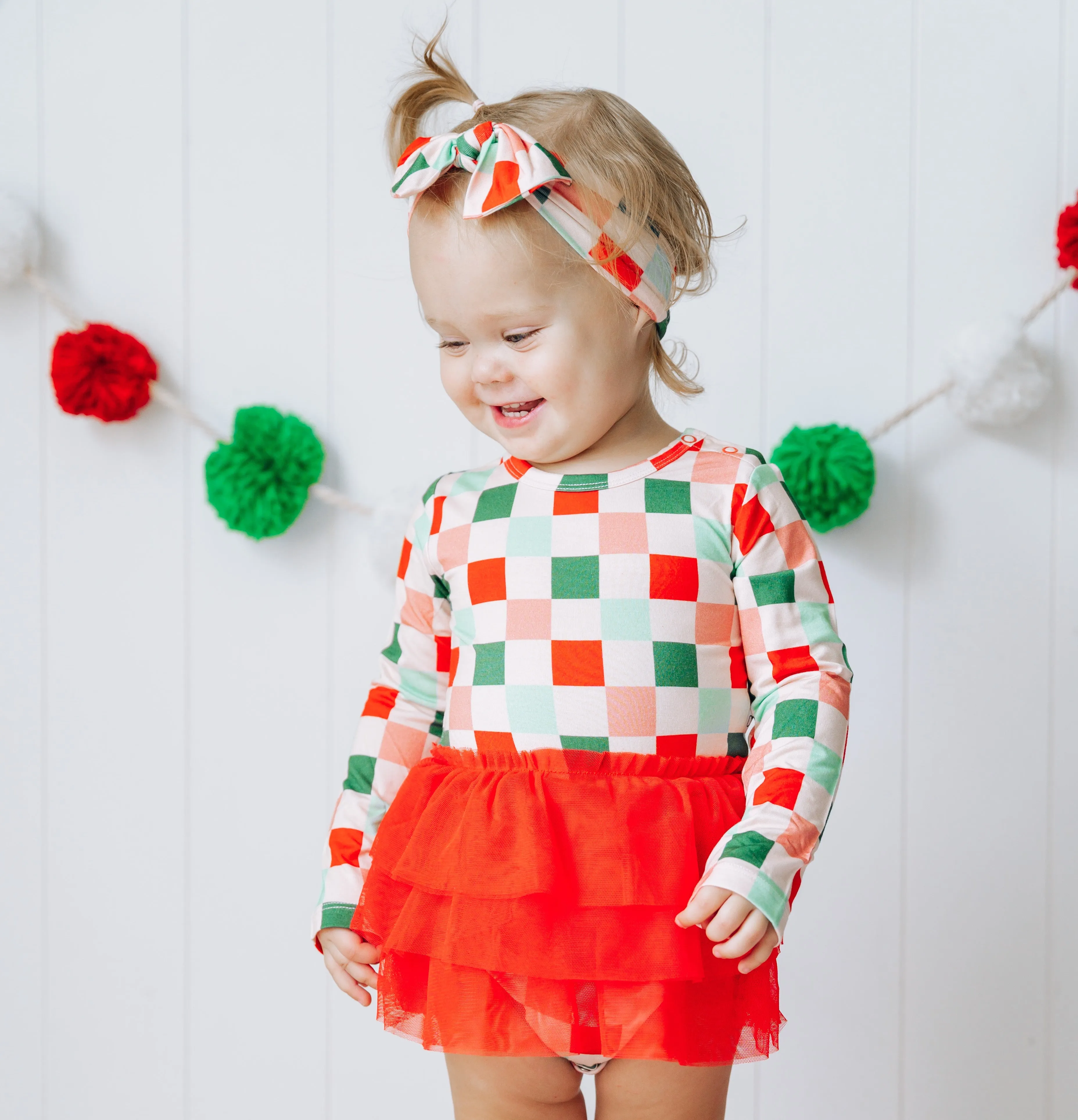 Cheerful Checks Dream Tutu Bodysuit Dress
