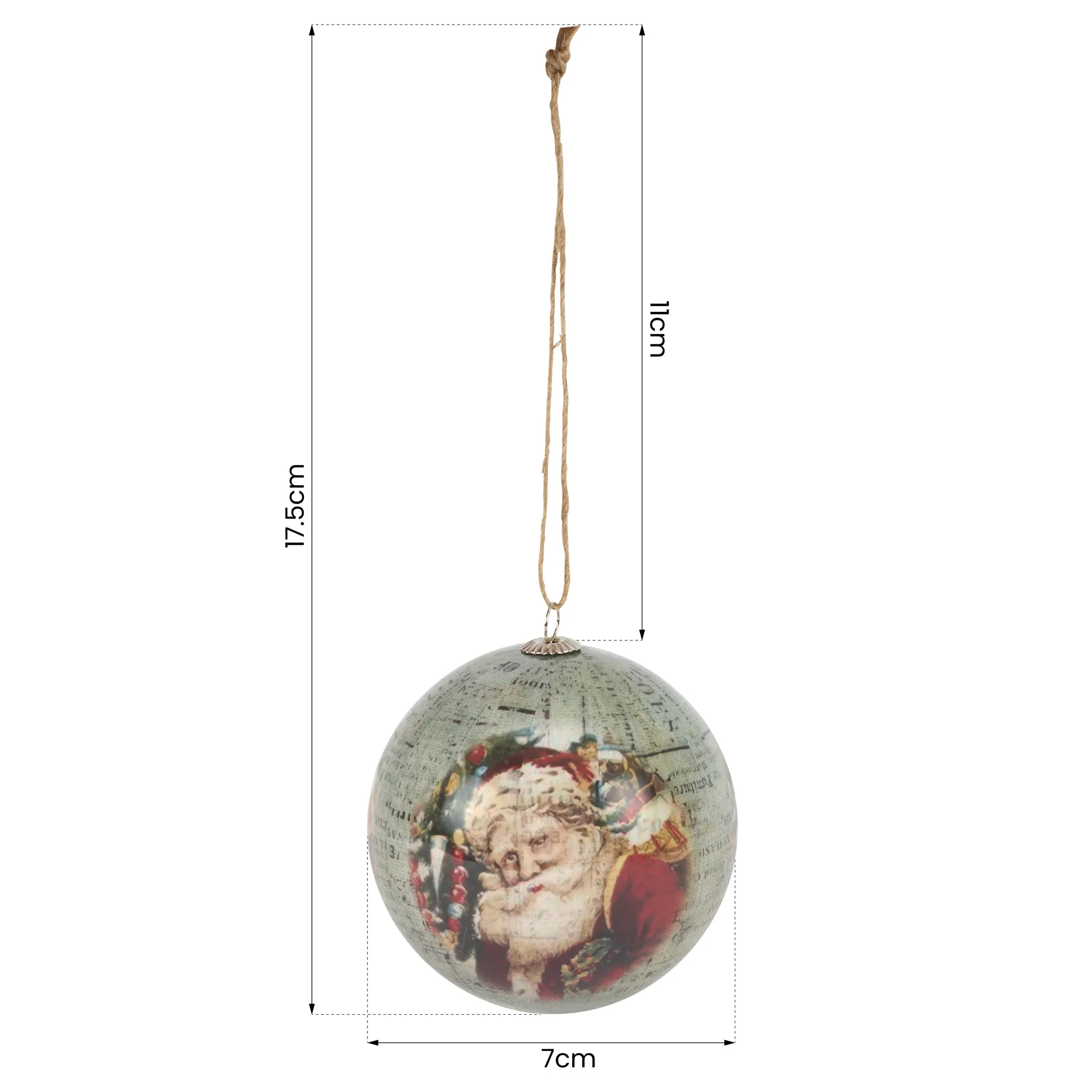 Christmas Baubles Antique Santa Set of 6