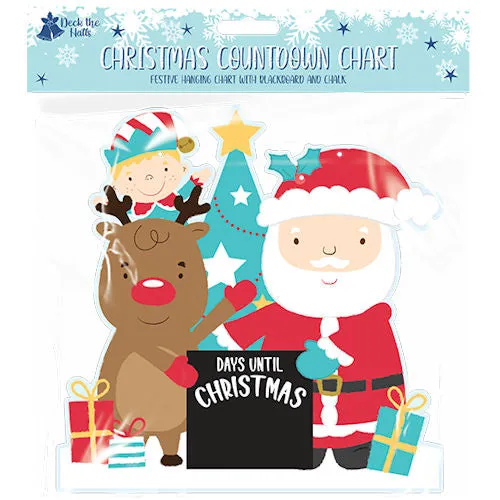 Christmas Countdown Chart - Festive Advent Calendar Santa Claus Decoration Ornament