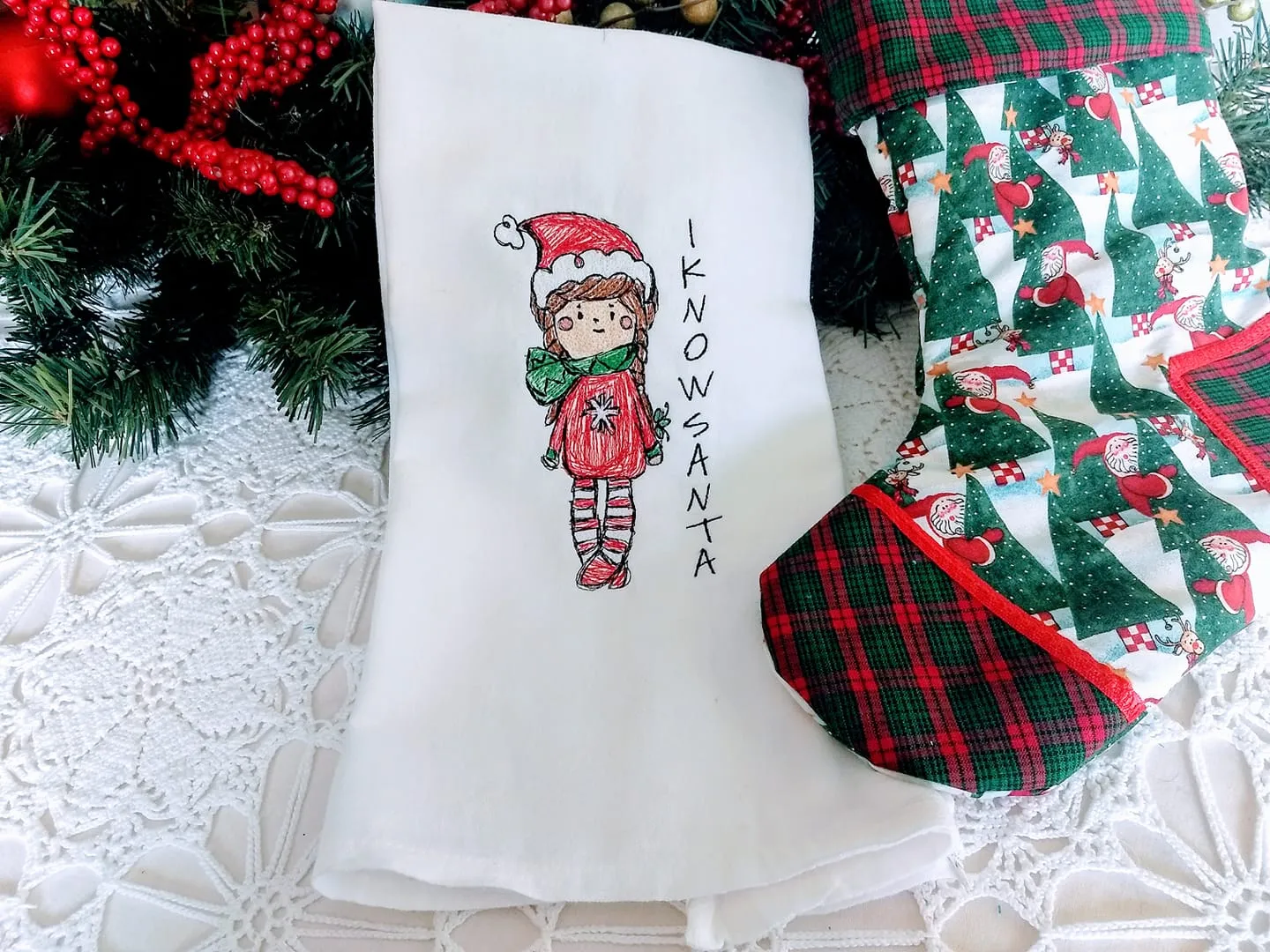 Christmas Elf Girl  Scribble