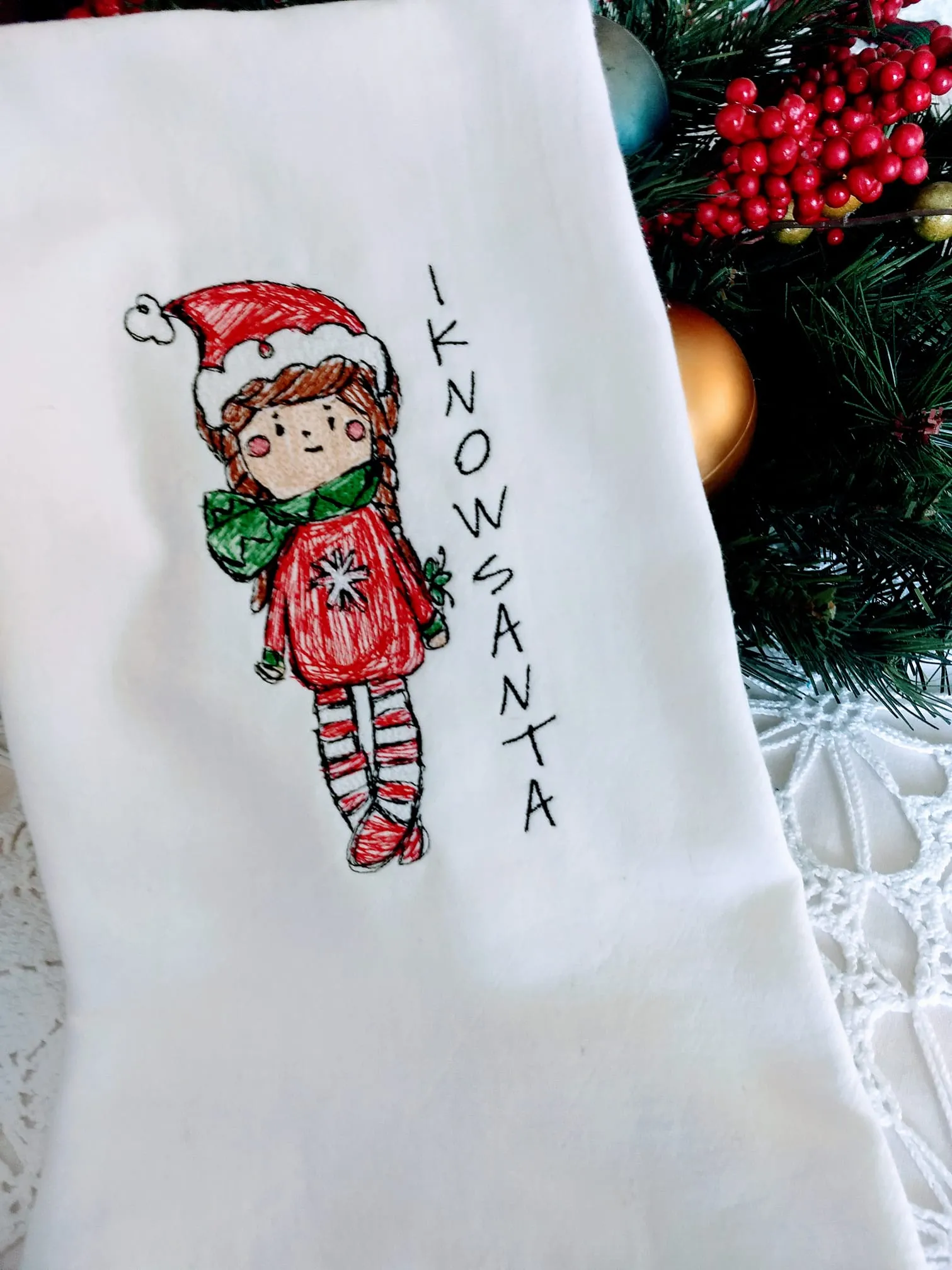 Christmas Elf Girl  Scribble