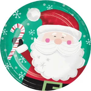 Christmas Jolly Characters Santa Paper Plates 9" | 8ct
