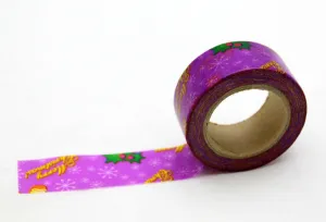 christmas purple Washi Tape -merry christmas tape-craft supplies- planner stickers-erin condren- christmas card making-Love My Tapes