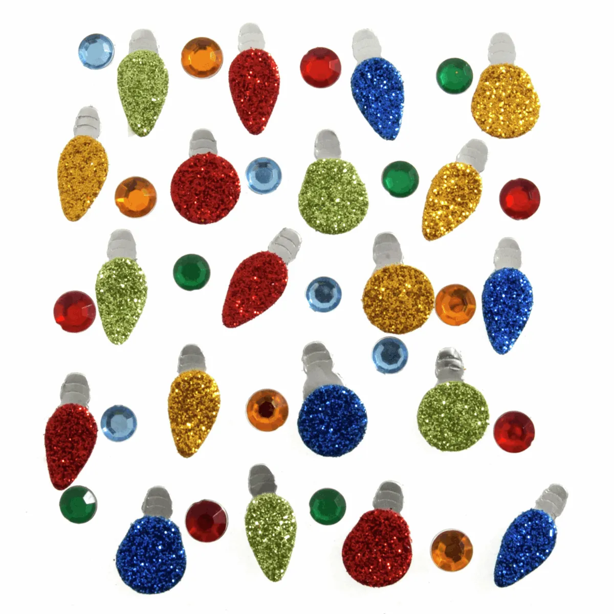 Craft Embellishments - Stick On Glittered Christmas Themed Motifs