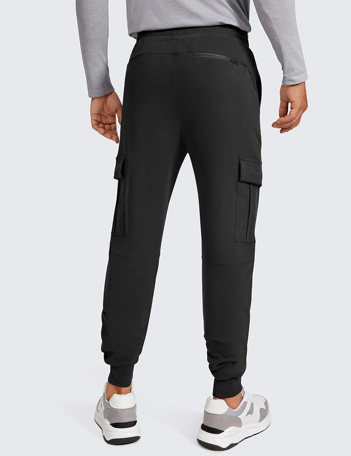 CRZ YOGA Men's Cargo Joggers Pants - 29" Cotton Lightweight Casual Lounge Athletic Workout Sweatpants with Pockets