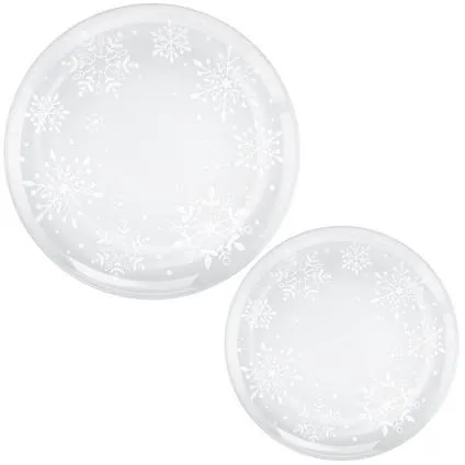 Dancing Snowflakes Clear Plastic Dinner Plates Multipack | 1 pack
