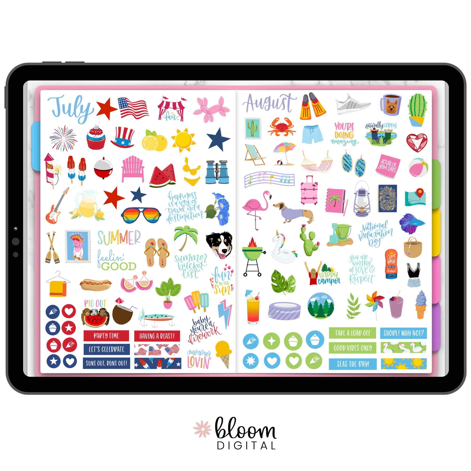 Digital Sticker Pack, Monthly Celebration Stickers