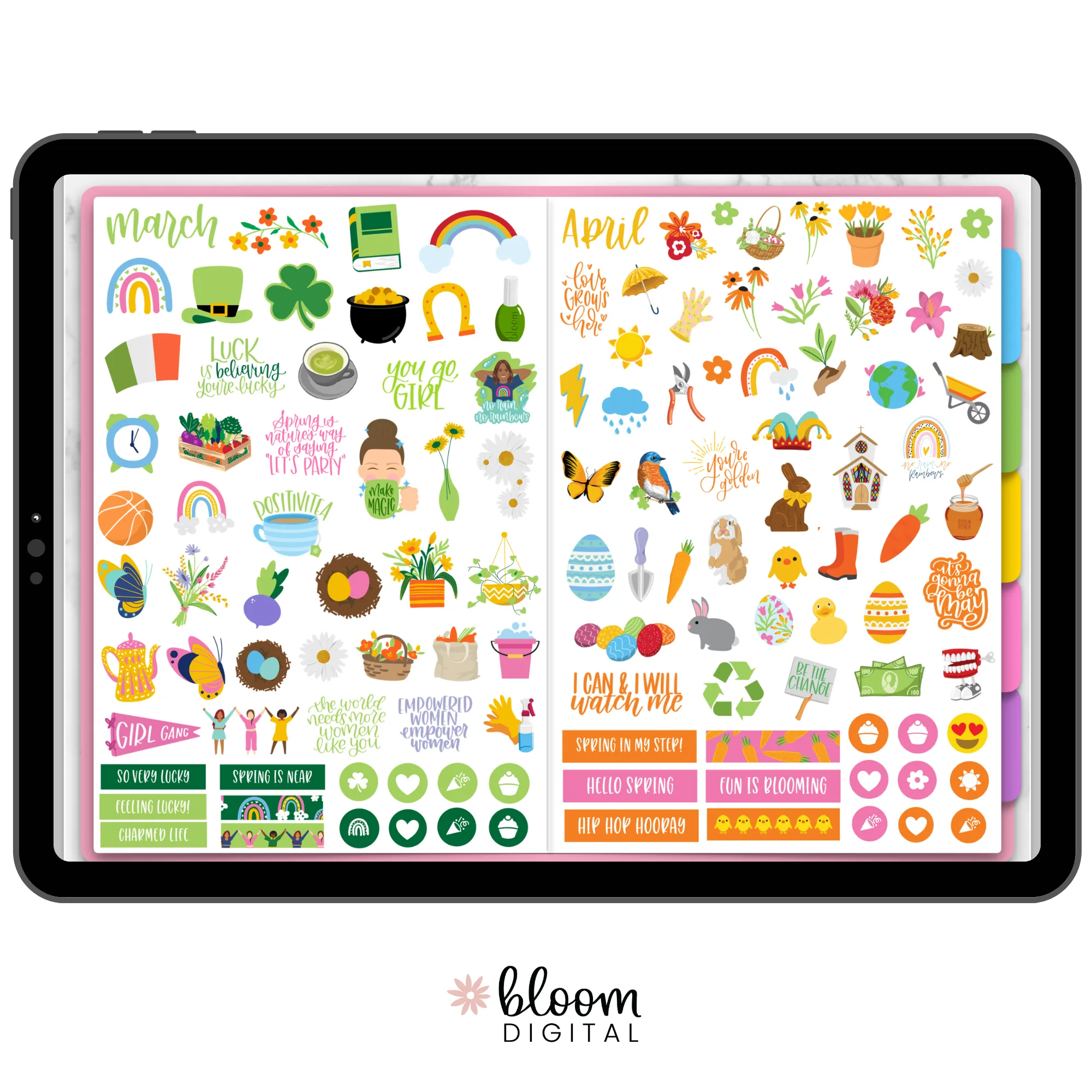 Digital Sticker Pack, Monthly Celebration Stickers