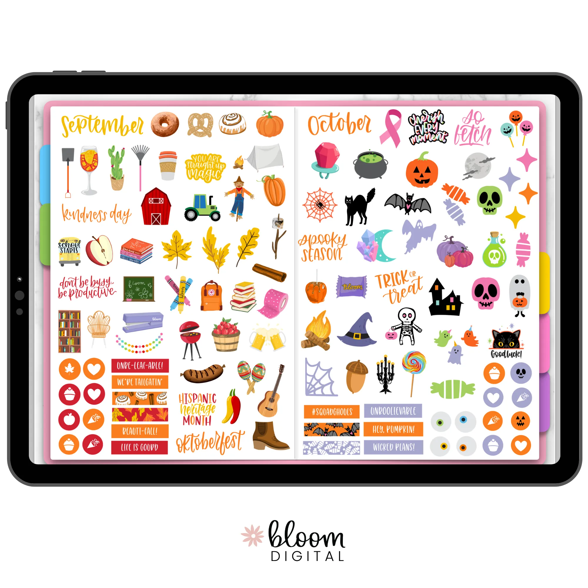 Digital Sticker Pack, Monthly Celebration Stickers