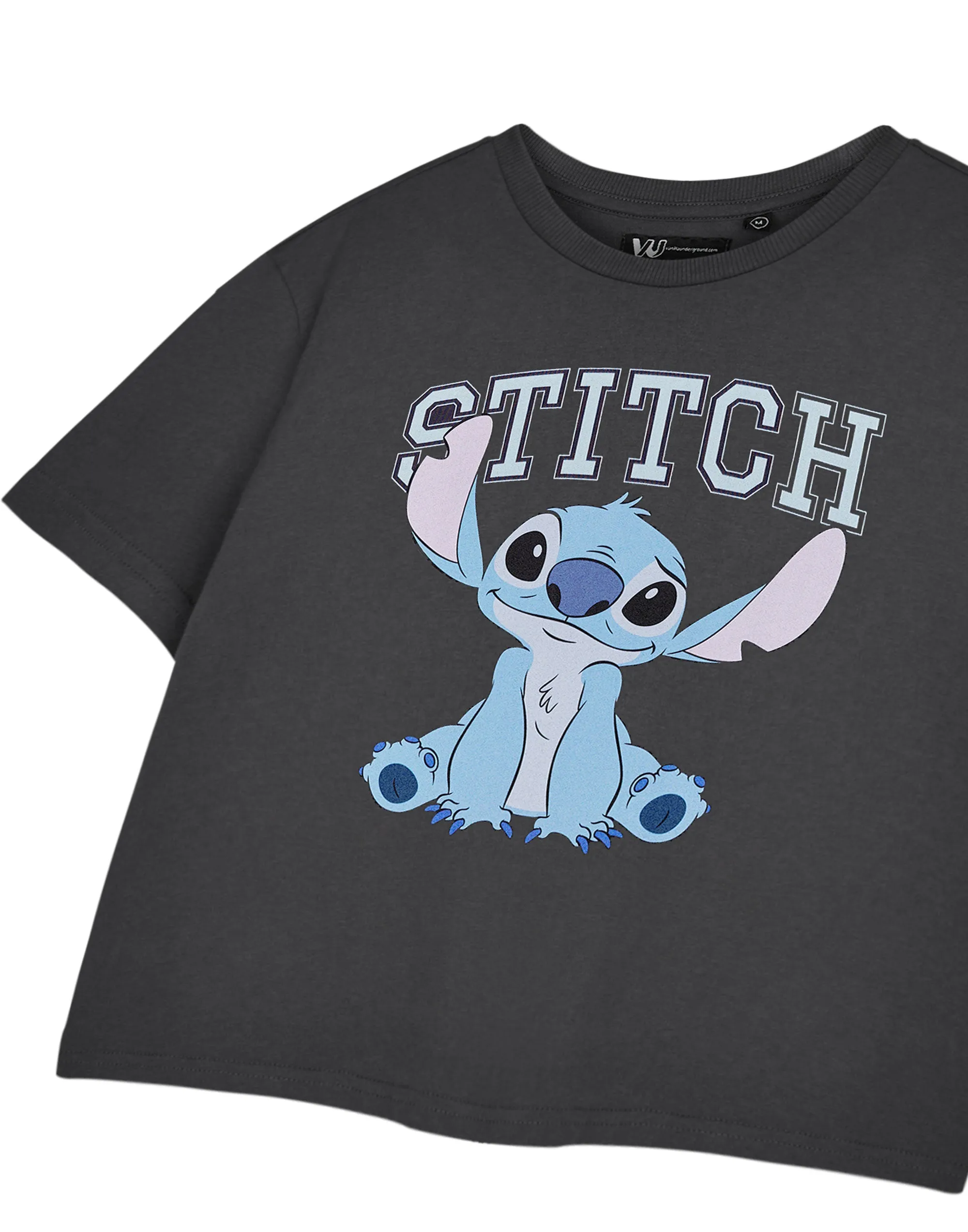 Disney College Crop Womens Grey Cropped Short Sleeved T-Shirt