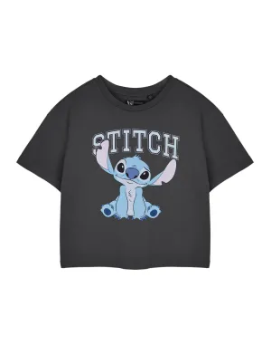 Disney College Crop Womens Grey Cropped Short Sleeved T-Shirt