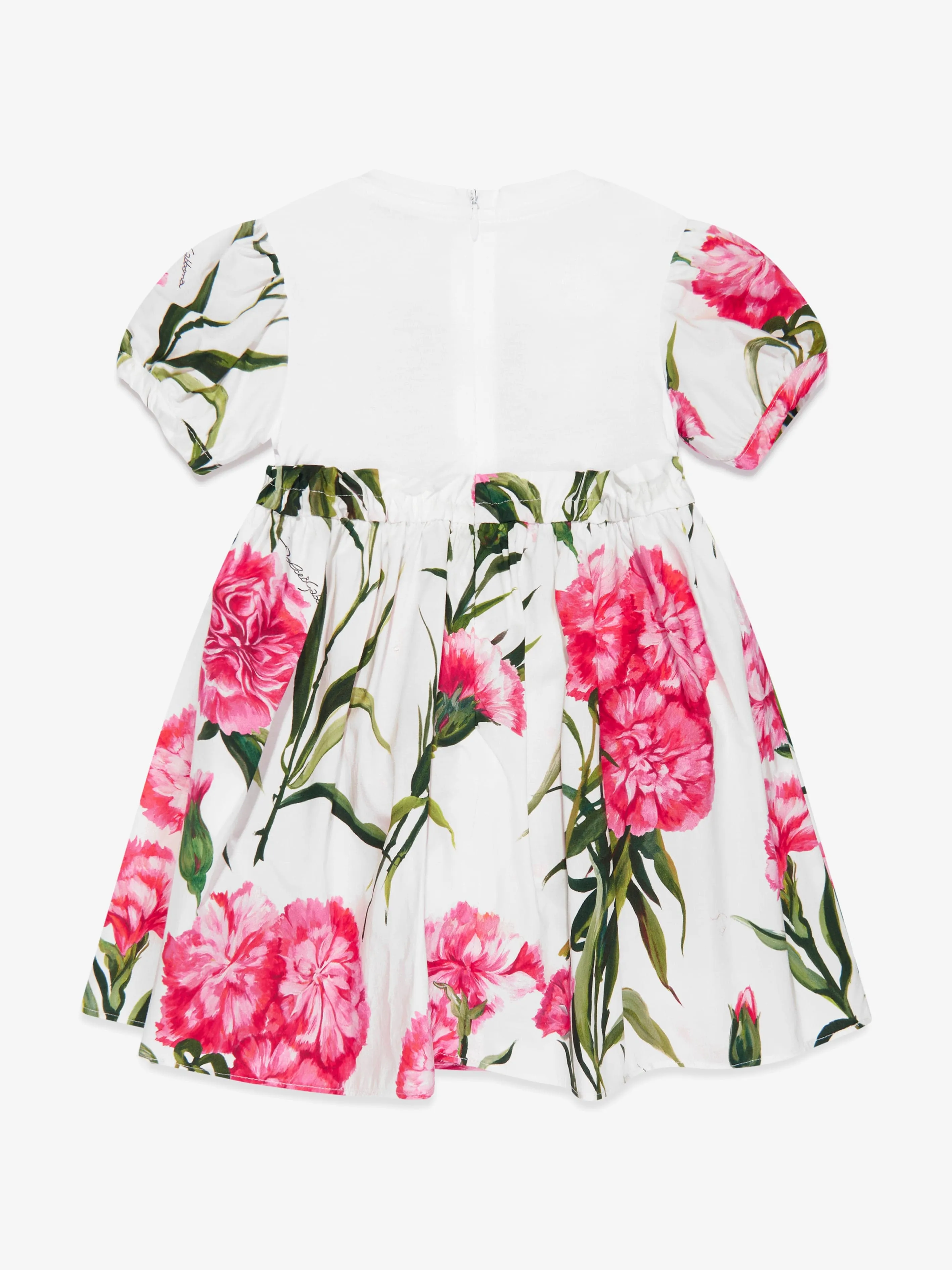 Dolce & Gabbana Baby Girls Carnation Dress With Knickers in White