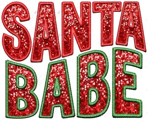 Faux Sequin Santa Babe- htv transfer 10/23