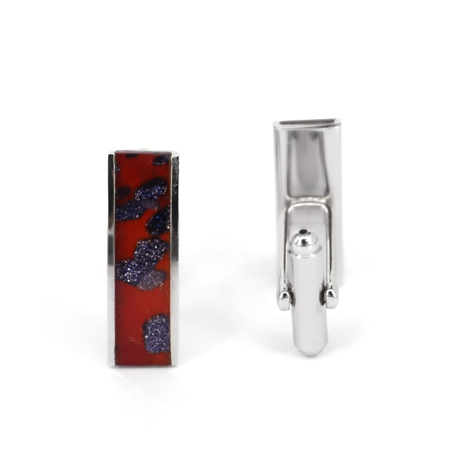 Fiber Glass rectangle Multi col  Cufflinks (Online Exclusive)