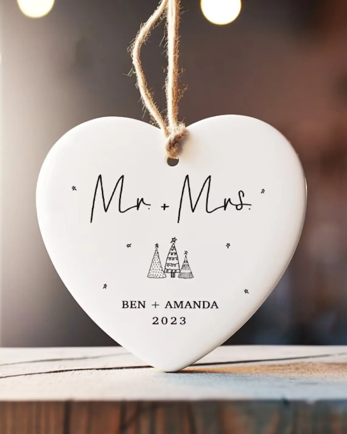 First Christmas Married Ornament - Mr and Mrs Tree Christmas Ornament - Our First Christmas Married as Mr and Mrs Ornament
