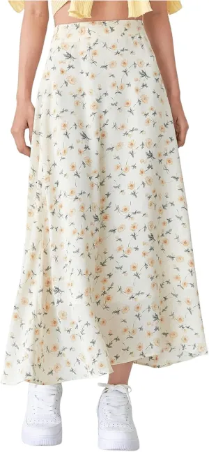 Floerns Women's Floral Print High Waisted Skirt Holiday Casual A Line Long Skirts
