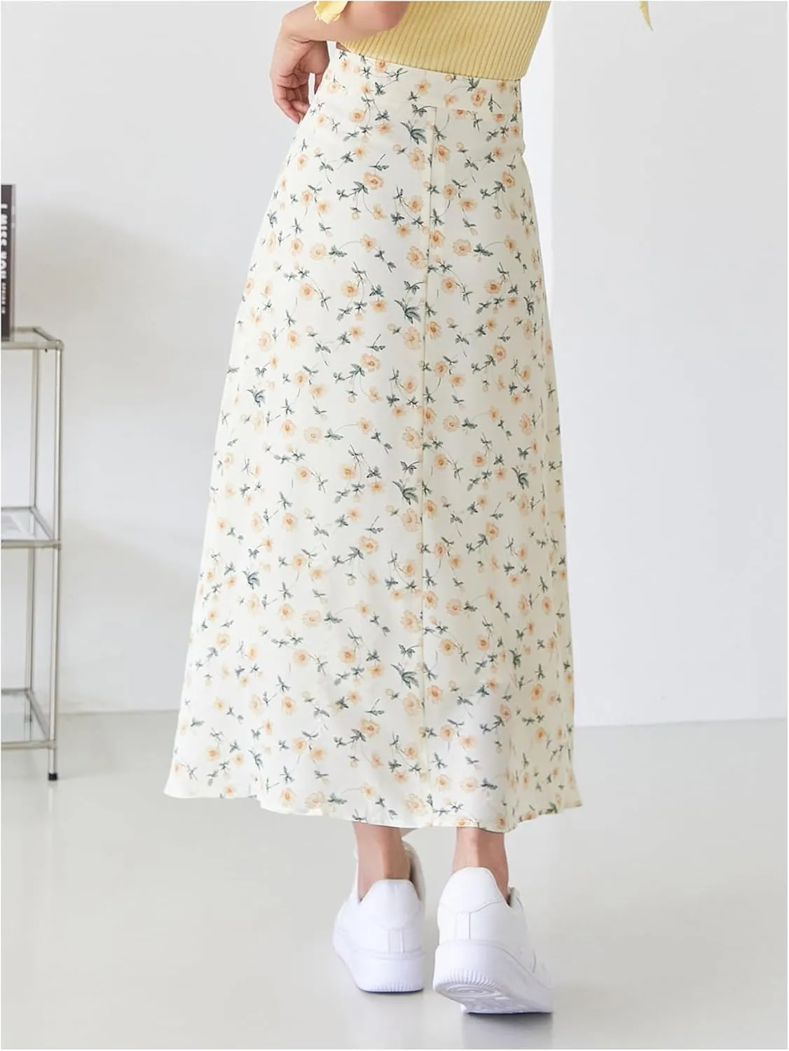 Floerns Women's Floral Print High Waisted Skirt Holiday Casual A Line Long Skirts