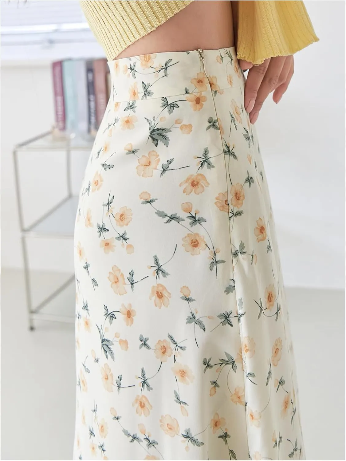 Floerns Women's Floral Print High Waisted Skirt Holiday Casual A Line Long Skirts