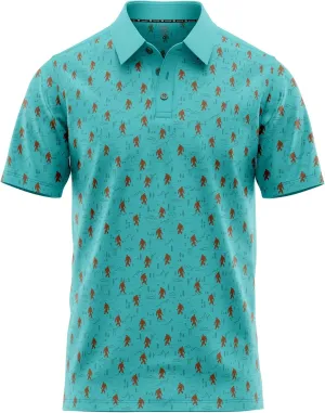 Funny Golf Polo Men Shirts - Short Sleeve UPF Quick Dry Fit Performance Moisture Wicking Stretch Crazy Summer Casual Tropical