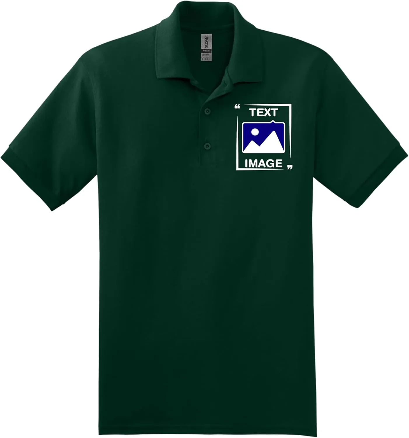 Gildan Custom Polo Shirt - Personalized Short Sleeve Golf Shirts for Adult Men Women Unisex - Add Your Image, Text, or Photo