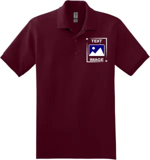 Gildan Custom Polo Shirt - Personalized Short Sleeve Golf Shirts for Adult Men Women Unisex - Add Your Image, Text, or Photo