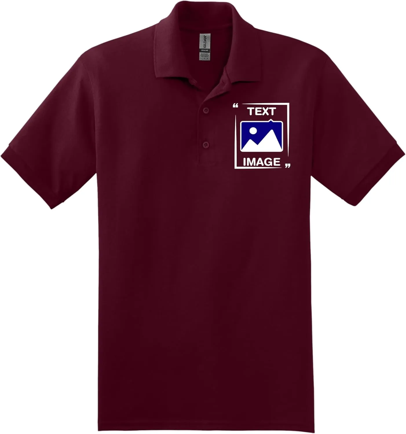 Gildan Custom Polo Shirt - Personalized Short Sleeve Golf Shirts for Adult Men Women Unisex - Add Your Image, Text, or Photo