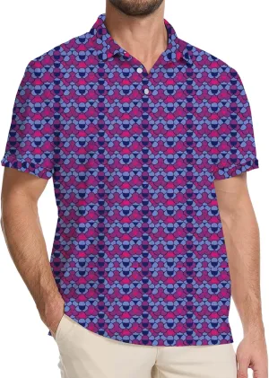 Golf Shirts for Men Dry Fit Moisture Wicking Short Sleeve Performance Print Polo Shirts
