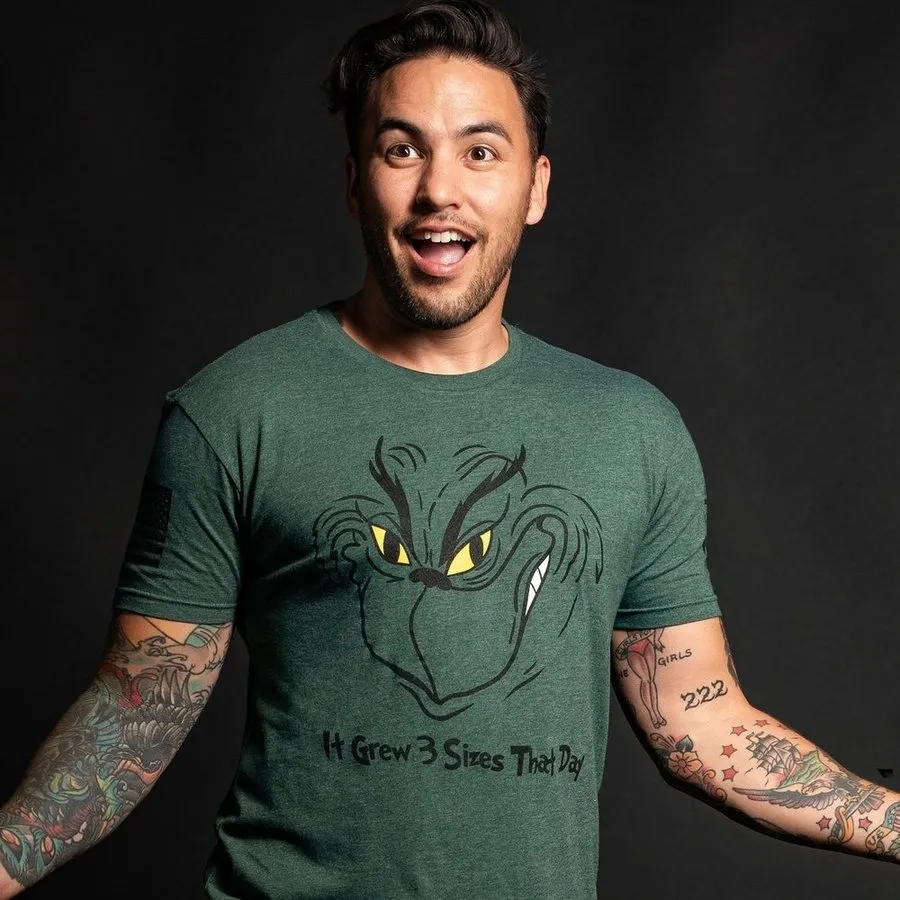 Grinch Grows T-Shirt - Heather Forest Green