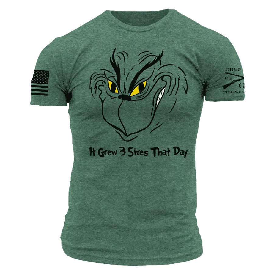 Grinch Grows T-Shirt - Heather Forest Green