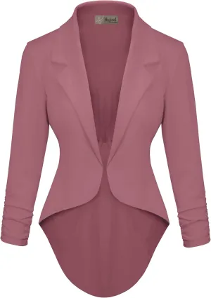 Hybrid & Company Womens Casual Work High Low Blazer Jacket - JK45590