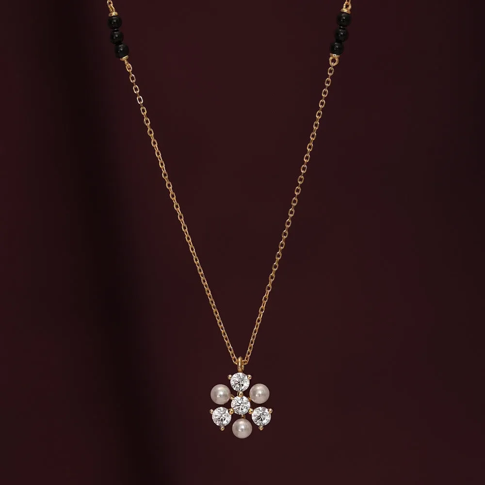 Ishaana Diamond Mangalsutra   | BIS Hallmarked | 18k Gold Vermeil